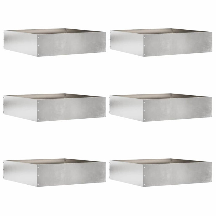 Vidaxl Gartenkante 6 Stück Silber 50 x 50 x 13 cm Edelstahl