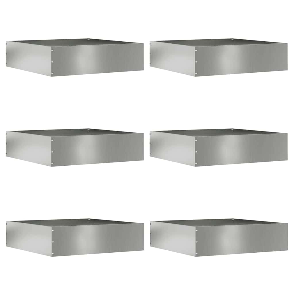 Vidaxl Gartenkante 6 Stück Silber 50 x 50 x 13 cm verzinkter Stahl