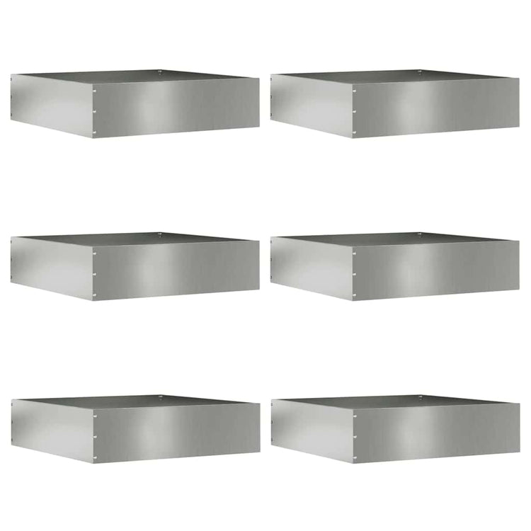 Vidaxl Gartenkante 6 Stück Silber 50 x 50 x 13 cm verzinkter Stahl