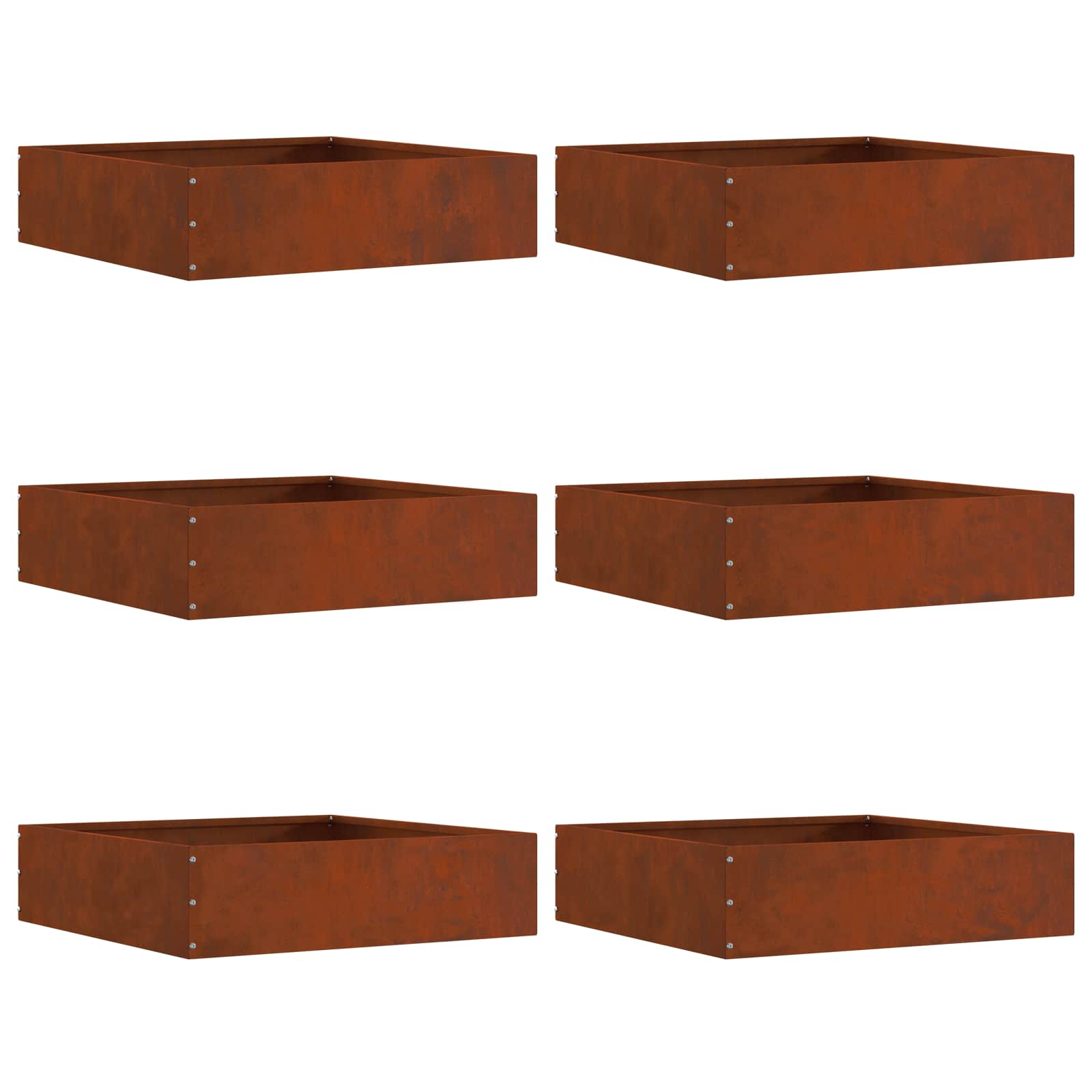 Vidaxl garden edge 6 pcs rusty 50 x 50 x 13 cm corten steel
