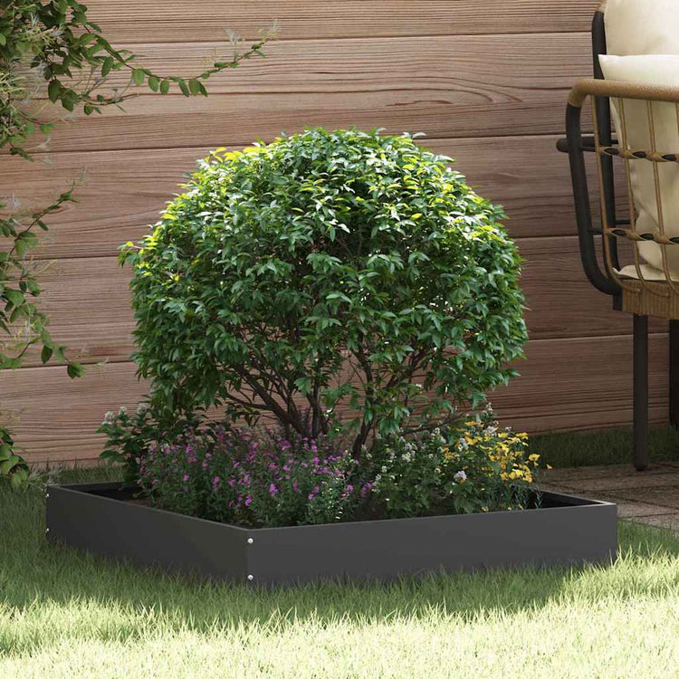 Vidaxl Gartenkante 6 Stück schwarz 60 x 60 x 13 cm Stahl