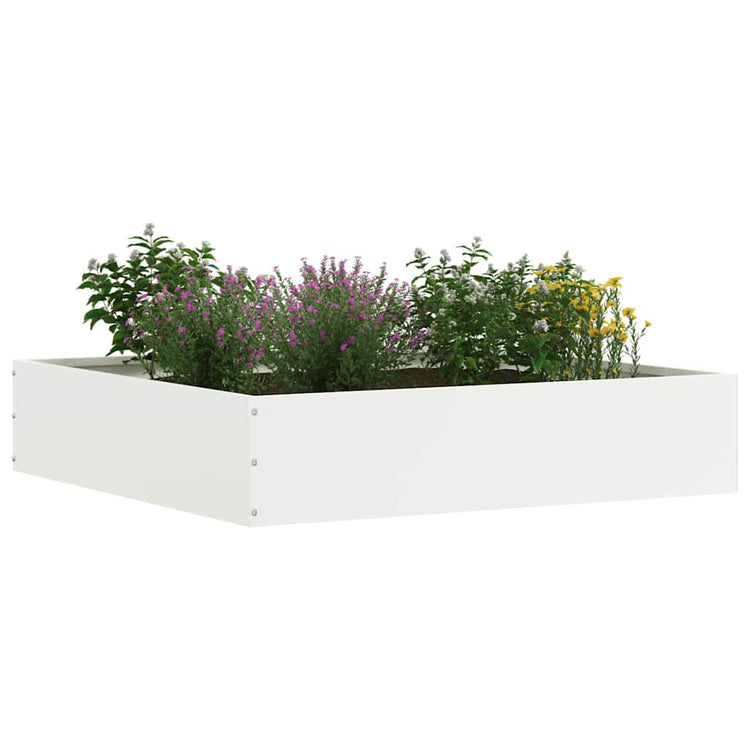 Vidaxx Gartenkante weiß 60 x 60 x 13 cm Stahl