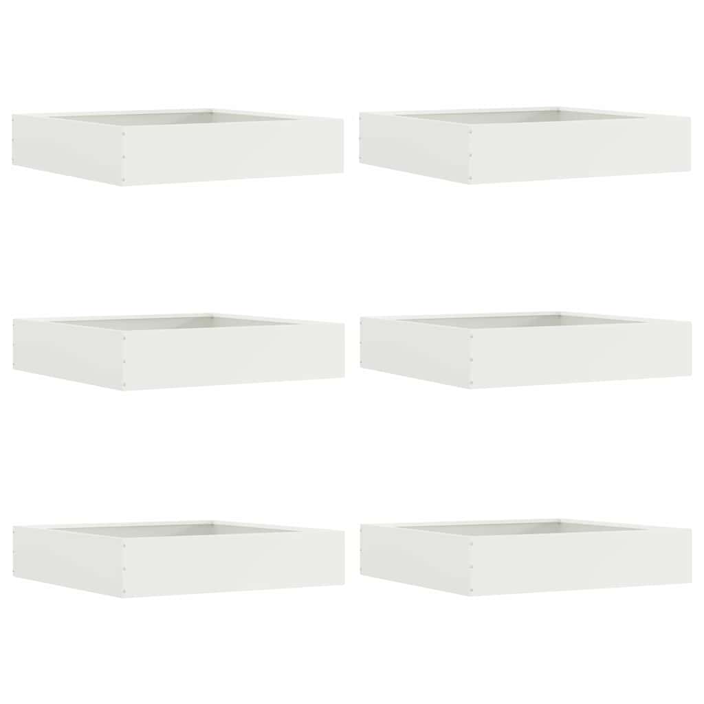 Vidaxl Gartenkante 6 Stück weiß 60 x 60 x 13 cm Stahl