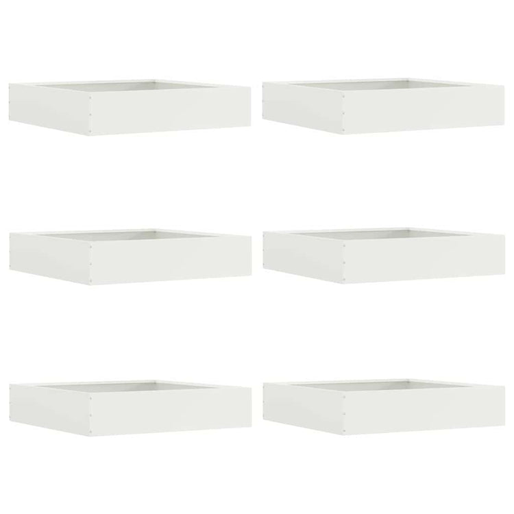 Vidaxl Gartenkante 6 Stück weiß 60 x 60 x 13 cm Stahl