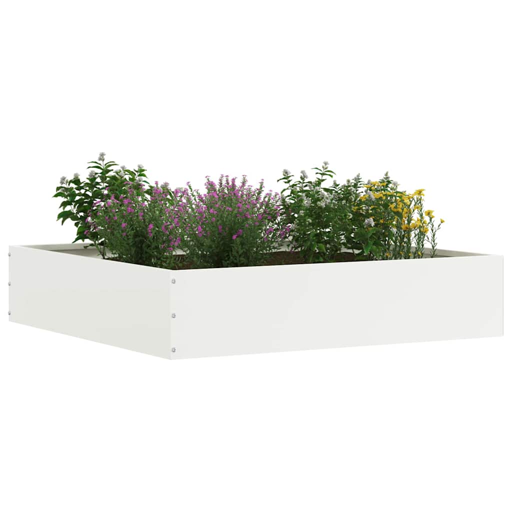 Vidaxl Gartenkante 6 Stück weiß 60 x 60 x 13 cm Stahl