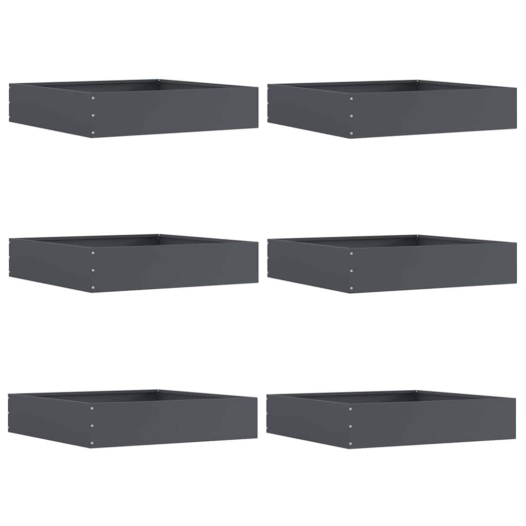 Vidaxl Gartenkante 6 Stück Anthrazit 60 x 60 x 13 cm Stahl