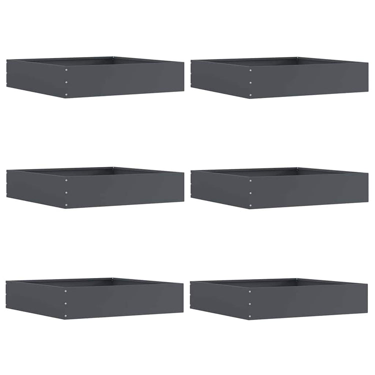 Vidaxl Gartenkante 6 Stück Anthrazit 60 x 60 x 13 cm Stahl