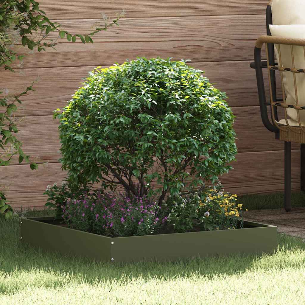 Vidaxl Gartenkante 6 Stück olivgrün 60 x 60 x 13 cm Stahl