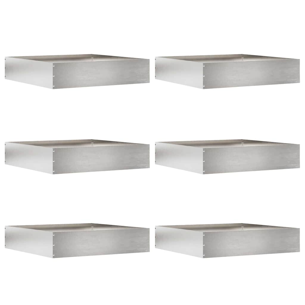 Vidaxl Gartenkante 6 Stück Silber 60 x 60 x 13 cm Edelstahl