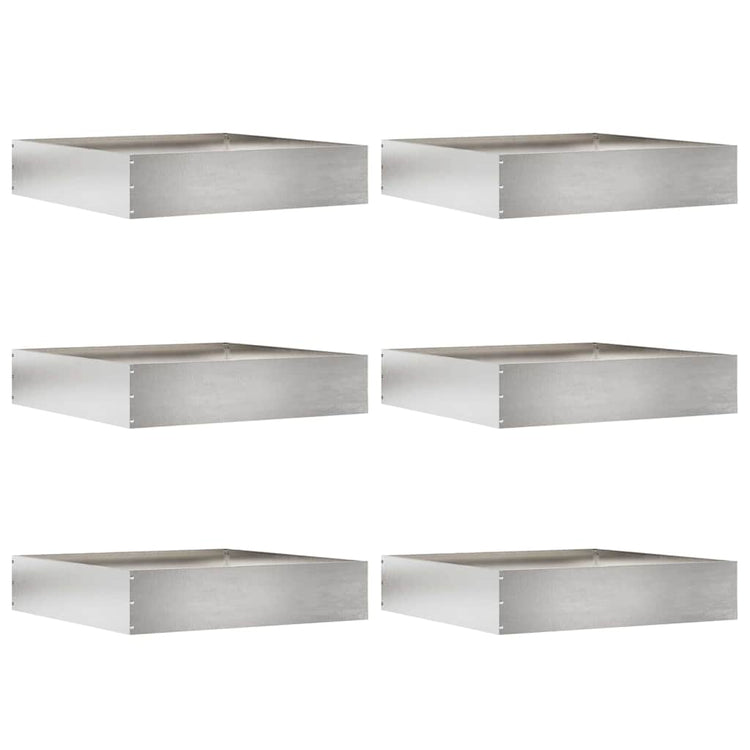 Vidaxl Gartenkante 6 Stück Silber 60 x 60 x 13 cm Edelstahl