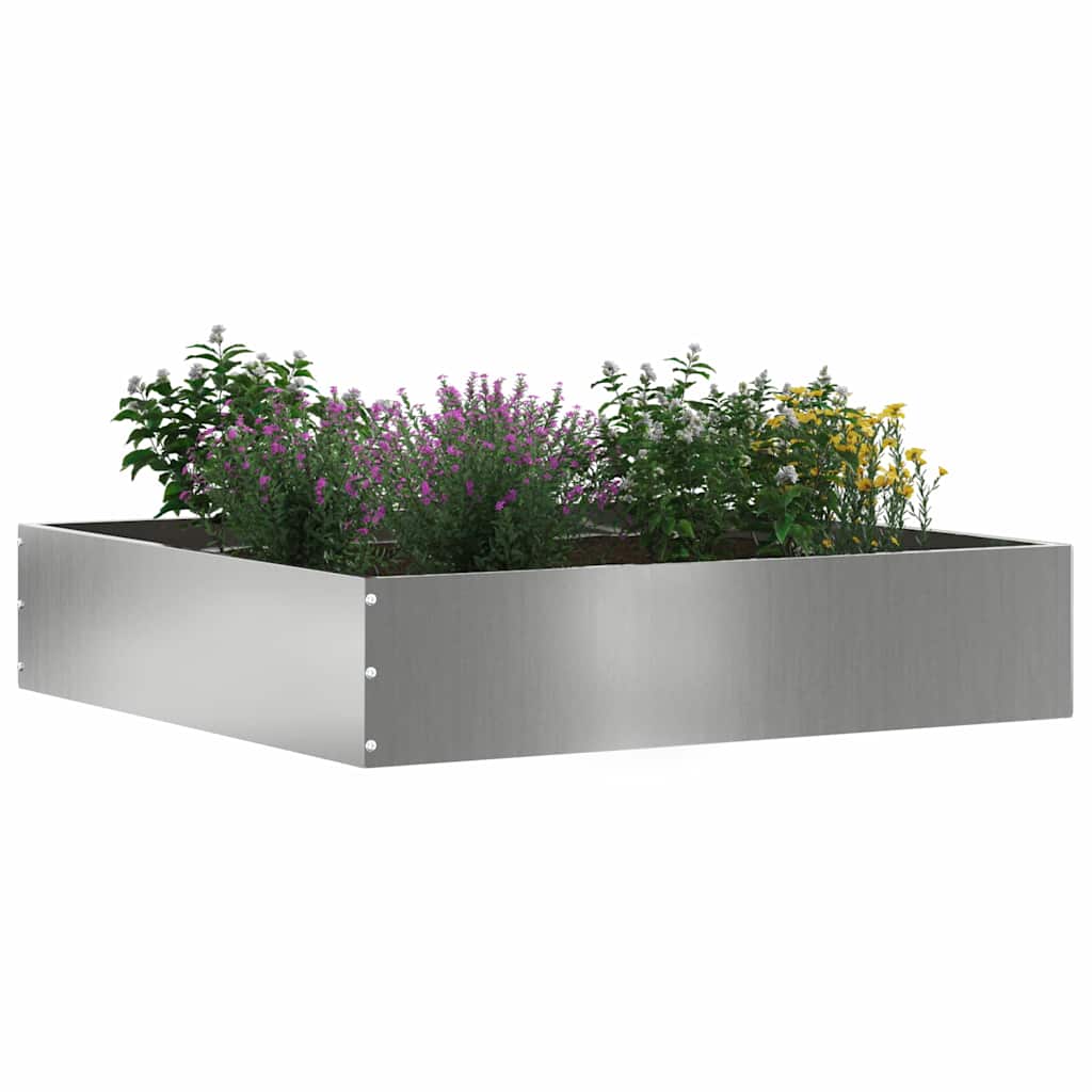 Vidaxl Gartenkante Silber 60 x 60 x 13 cm verzinkter Stahl