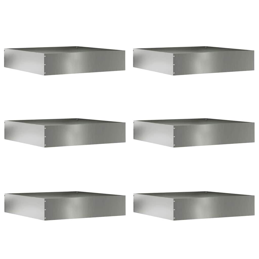Vidaxl Gartenkante 6 Stück Silber 60 x 60 x 13 cm verzinkter Stahl