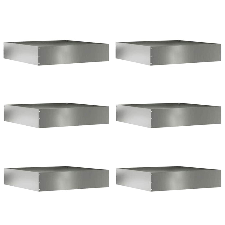 Vidaxl Gartenkante 6 Stück Silber 60 x 60 x 13 cm verzinkter Stahl