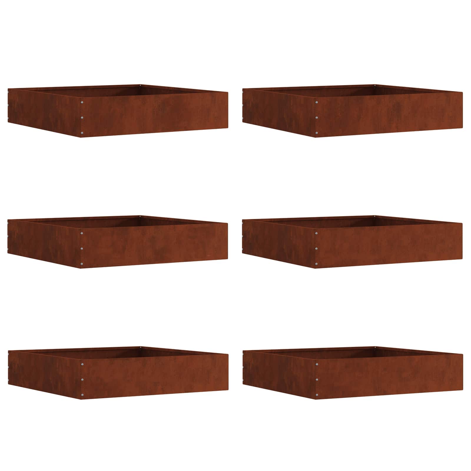Vidaxl Gartenkante 6 Stück rostig 60 x 60 x 13 cm Cortenstahl
