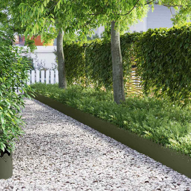 Vidaxl Rasenkanten 30 Stück olivgrün 103 x 0,05 x 22 cm Stahl