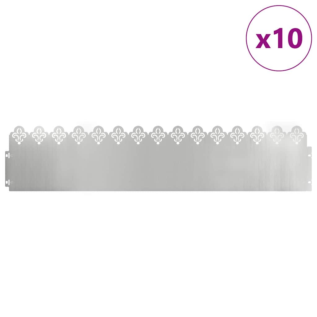 Vidaxl Rasenkanten 10 Stück Silber 103 x 0,05 x 22 cm