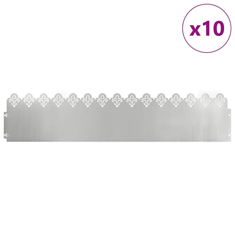 Vidaxl Rasenkanten 10 Stück Silber 103 x 0,05 x 22 cm