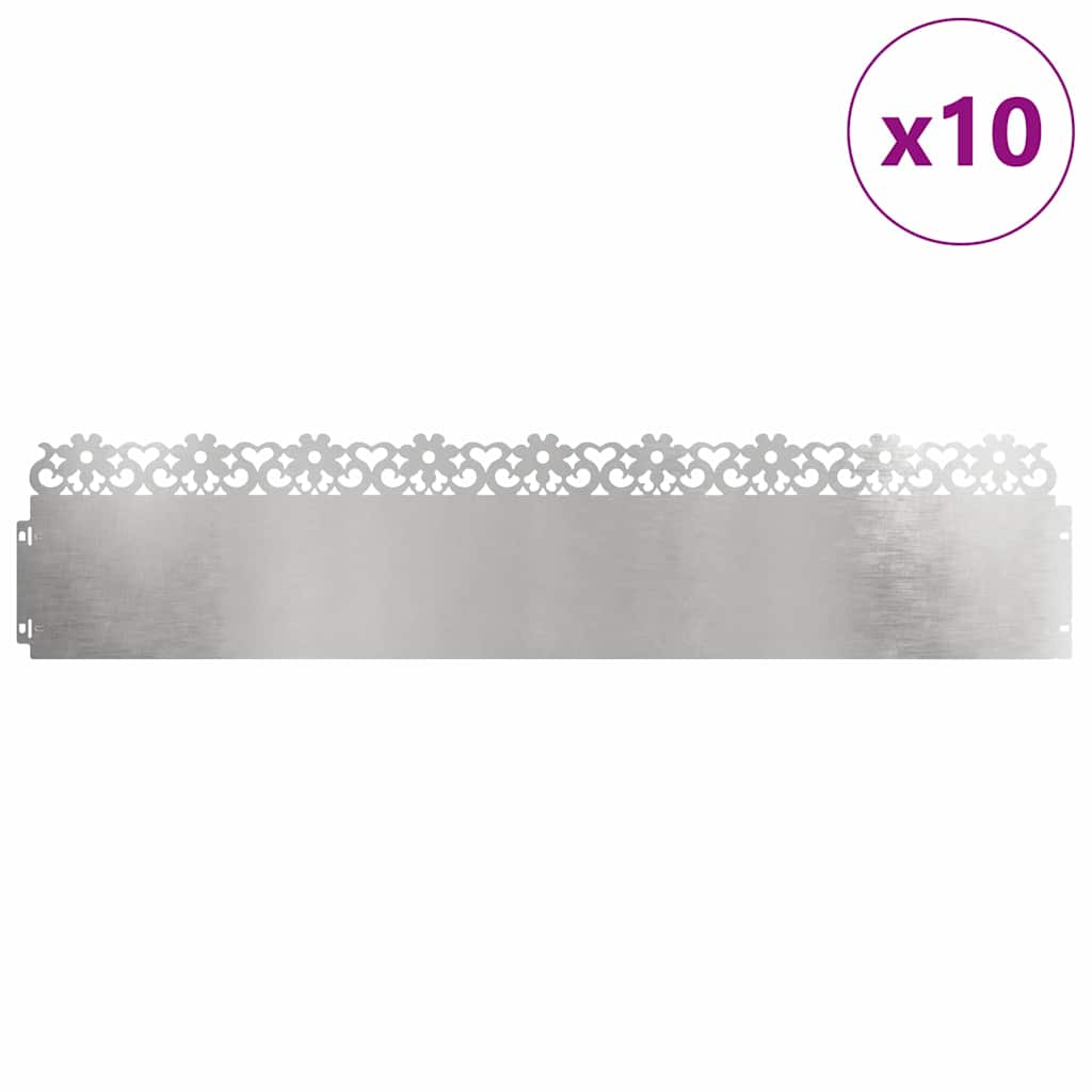 Vidaxl Rasenkanten 10 Stück Silber 103 x 0,05 x 22 cm Edelstahl