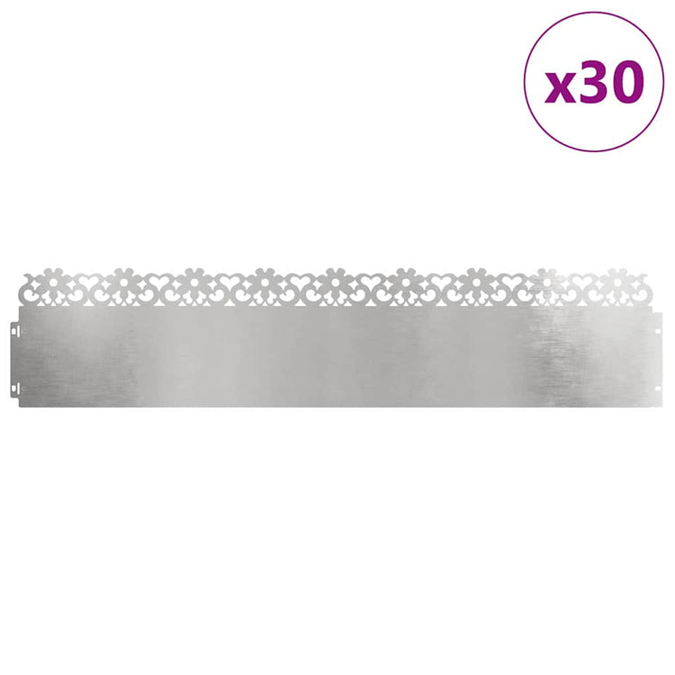 Vidaxl Rasenkanten 30 Stück Silber 103 x 0,05 x 22 cm Edelstahl