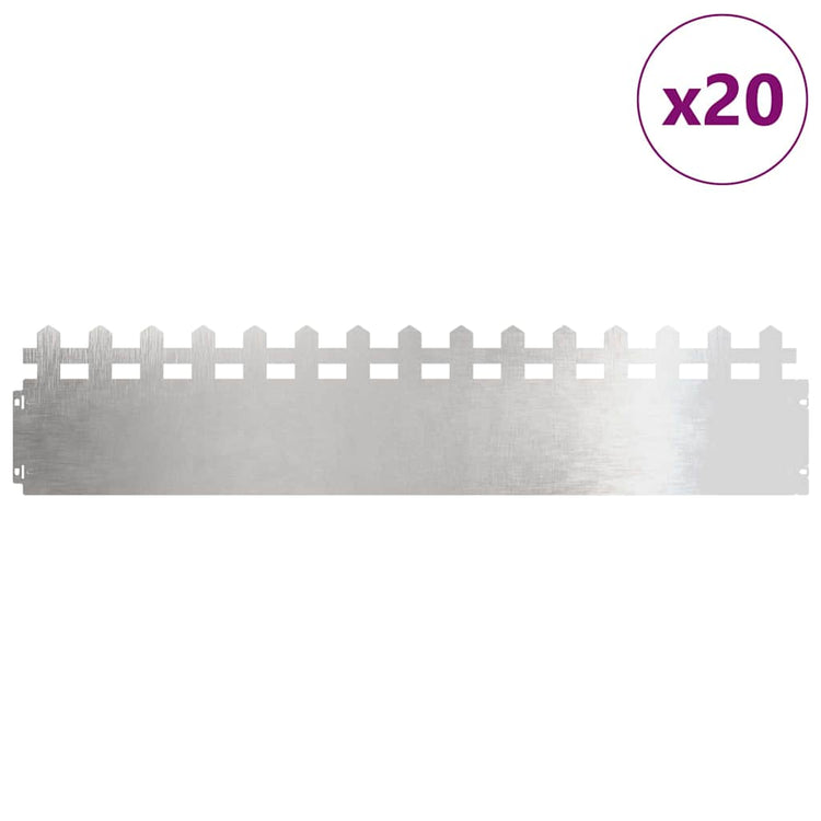 Vidaxl Rasenkanten 20 Stück Silber 103 x 0,05 x 22 cm Edelstahl