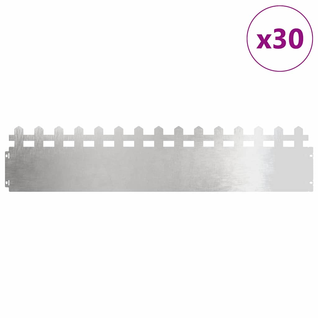 Vidaxl Rasenkanten 30 Stück Silber 103 x 0,05 x 22 cm Edelstahl