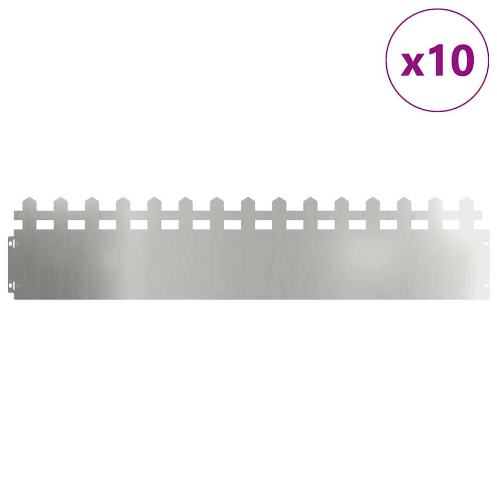 Vidaxl Rasenkanten 10 Stück Silber 103 x 0,05 x 22 cm