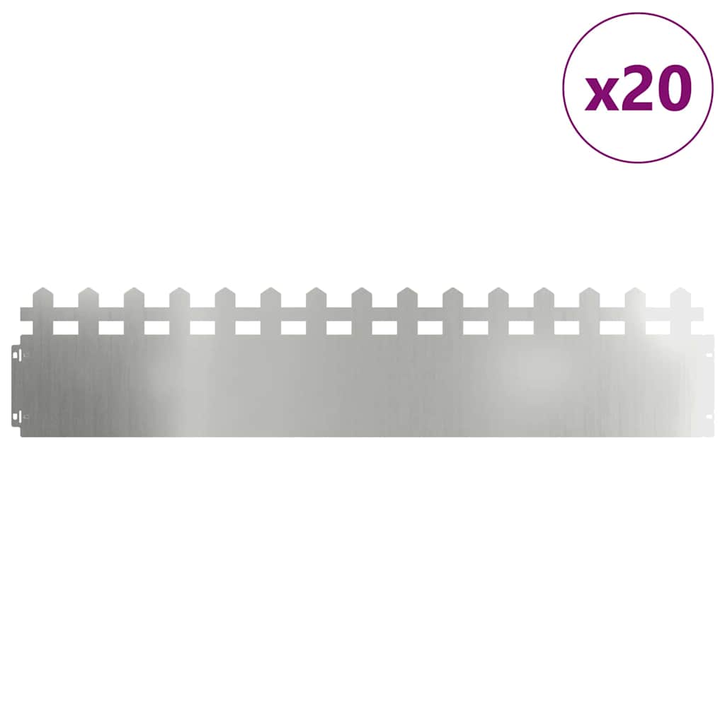 Vidaxl Rasenkanten 20 Stück Silber 103 x 0,05 x 22 cm
