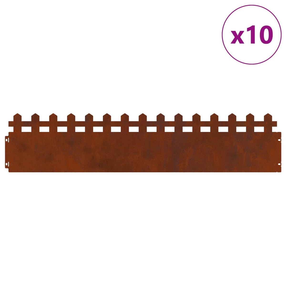 Vidaxl Rasenkanten 10 Stück rostig 103 x 0,05 x 22 cm Cortenstahl