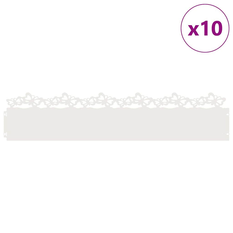 Vidaxl Rasenkanten 10 Stück weiß 103 x 0,05 x 22 cm Stahl