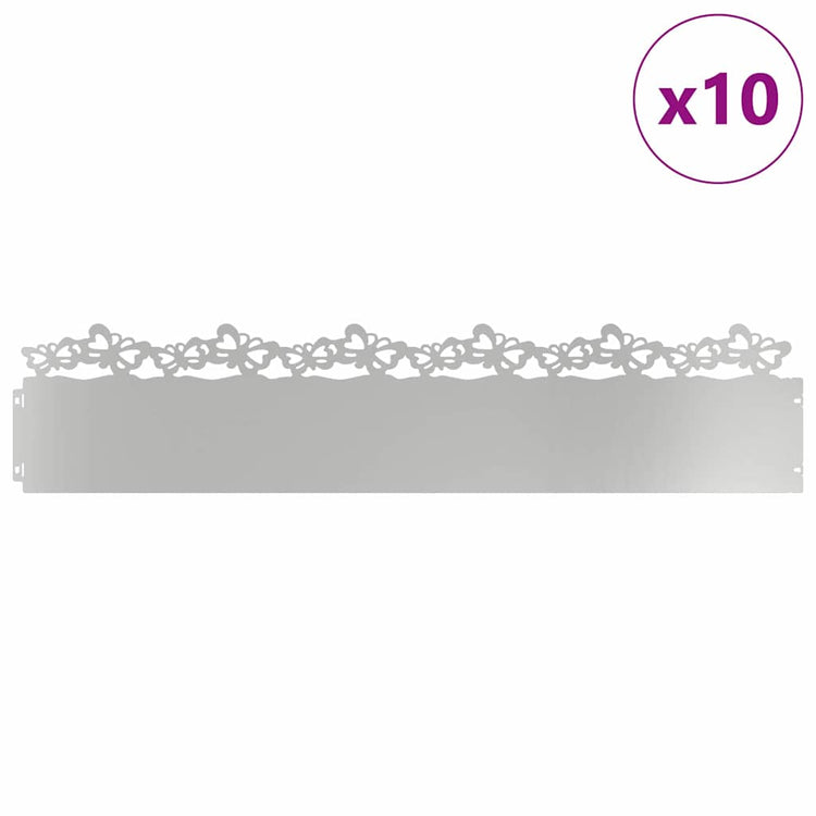 Vidaxl Rasenkanten 10 Stück Silber 103 x 0,05 x 22 cm