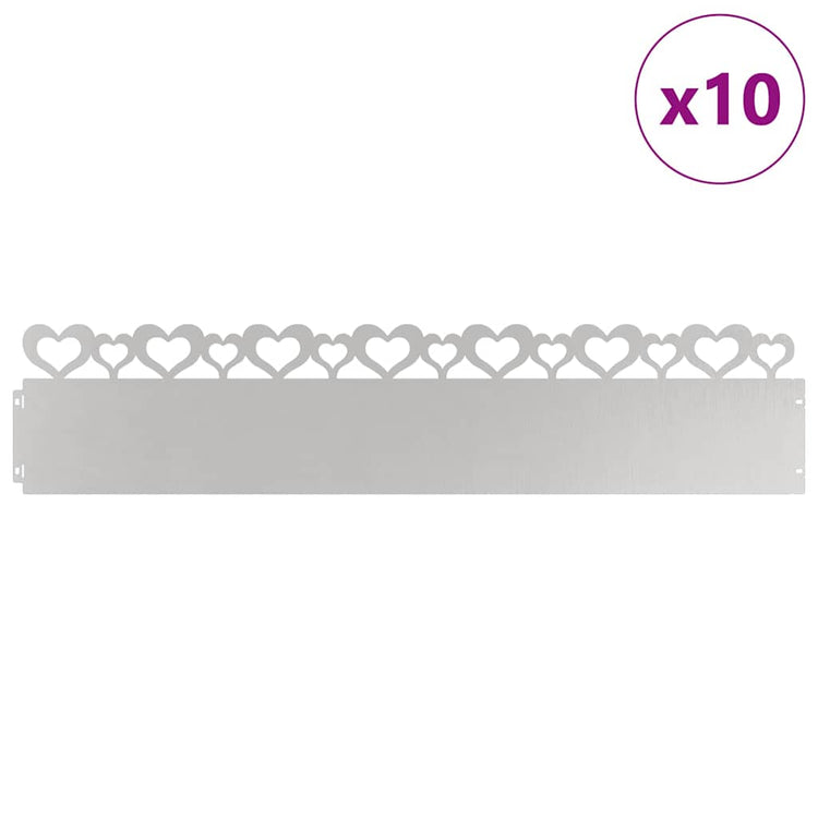 Vidaxl Rasenkanten 10 Stück Silber 103 x 0,05 x 22 cm Edelstahl