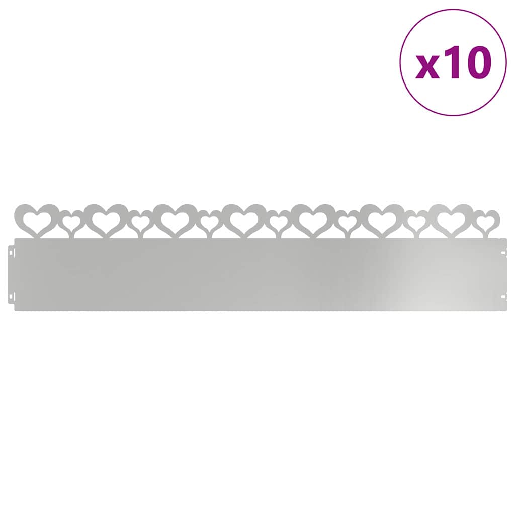 Vidaxl Rasenkanten 10 Stück Silber 103 x 0,05 x 22 cm