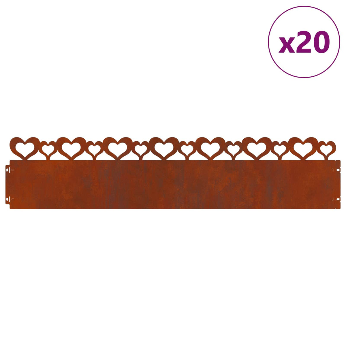Vidaxl Rasenkanten 20 Stück rostig 103 x 0,05 x 22 cm Cortenstahl