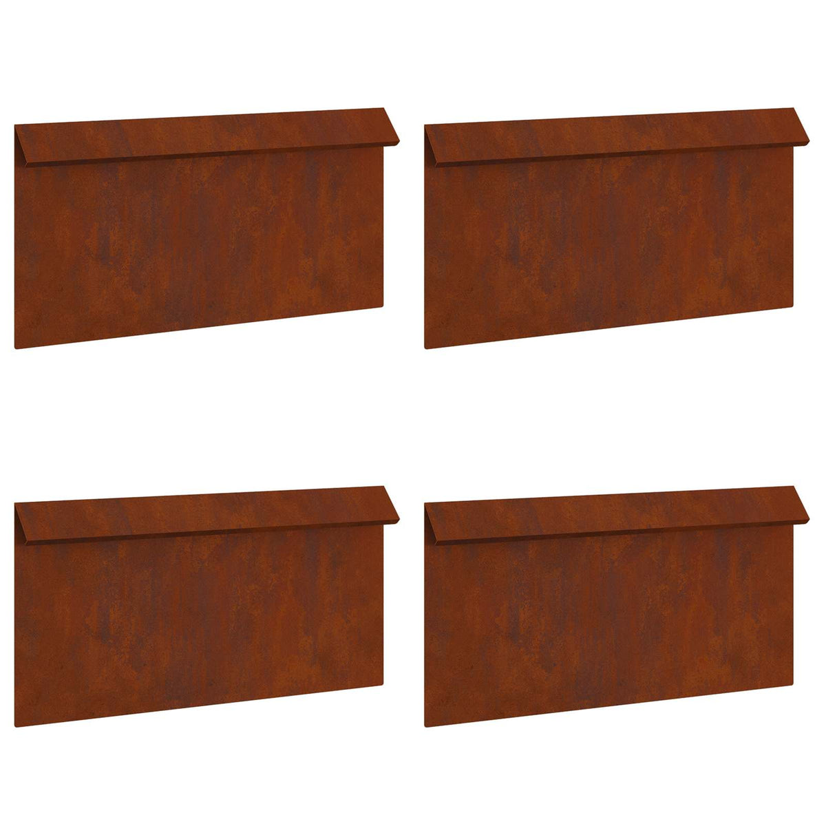 Vidaxl Schneckentor 4 Stück rostig 50 x 3,5 x 25 cm Cortenstahl