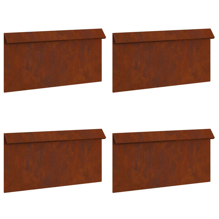 Vidaxl Schneckentor 4 Stück rostig 50 x 3,5 x 25 cm Cortenstahl