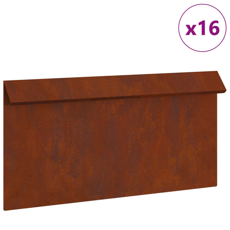 Vidaxl Schneckentor 16 Stück rostig 50 x 3,5 x 25 cm Cortenstahl