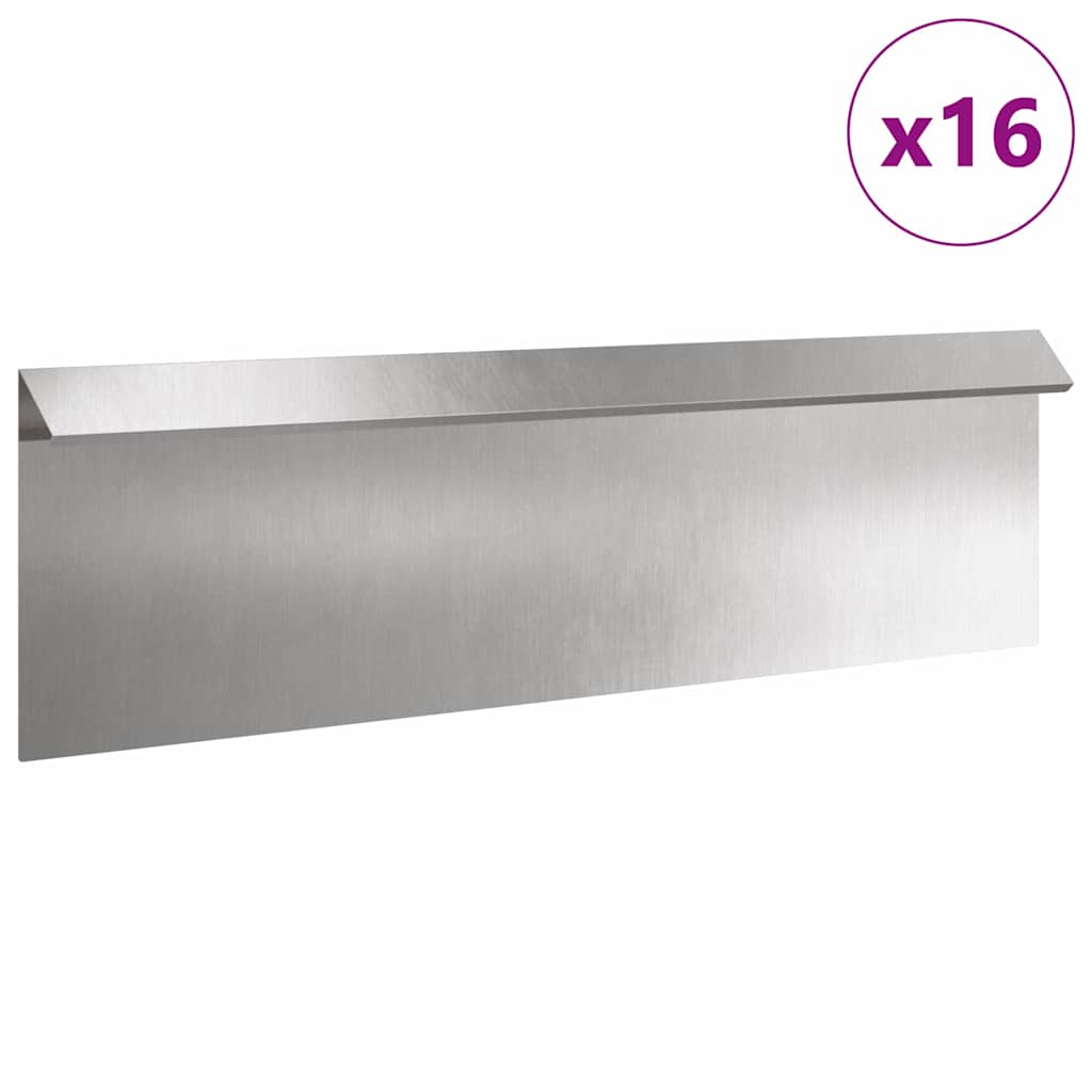 Vidaxx Schneckentor 16 Stk. Silber 100 x 3,5 x 25 cm Edelstahl