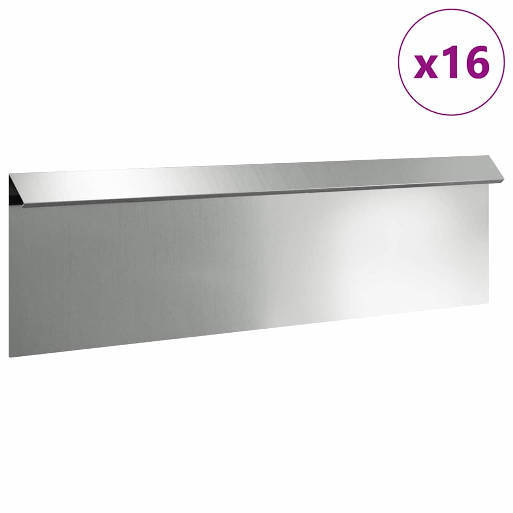 Vidaxl Schneckentor 16 Stück Silber 100 x 3,5 x 25 cm