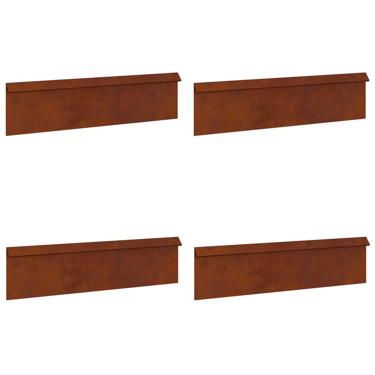 Vidaxl Schneckentor 4 Stück rostig 100 x 3,5 x 25 cm Cortenstahl