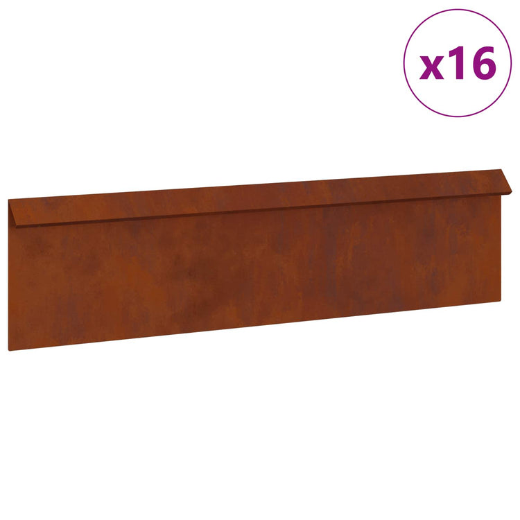Vidaxl Schneckentor 16 Stück rostig 100 x 3,5 x 25 cm Cortenstahl