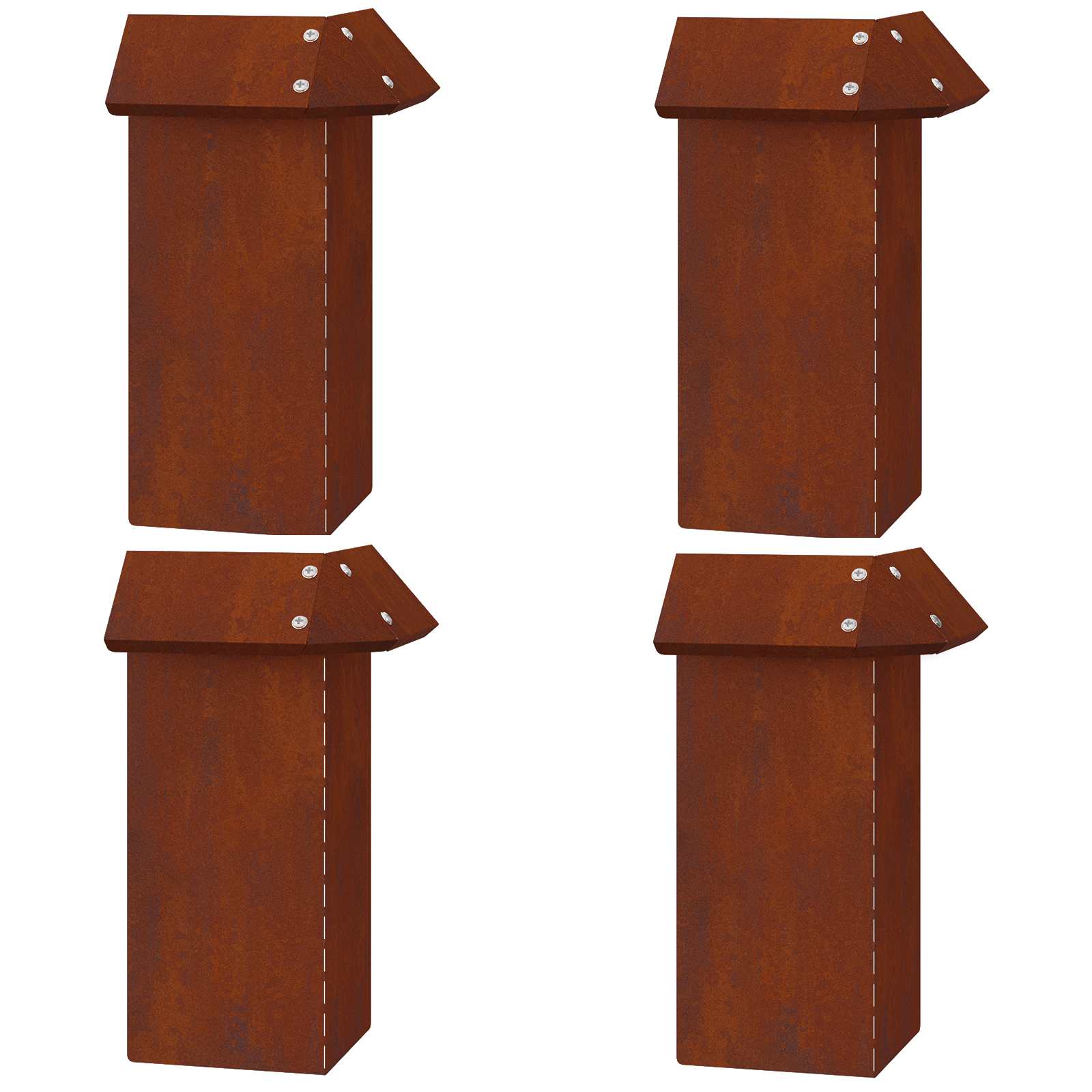 Vidaxl Schneckentor 4 Stück rostig 13,5 x 13,5 x 25 cm Cortenstahl