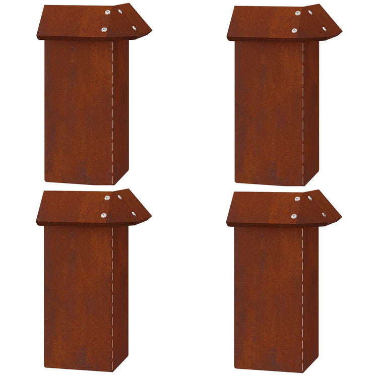 Vidaxl Schneckentor 4 Stück rostig 13,5 x 13,5 x 25 cm Cortenstahl