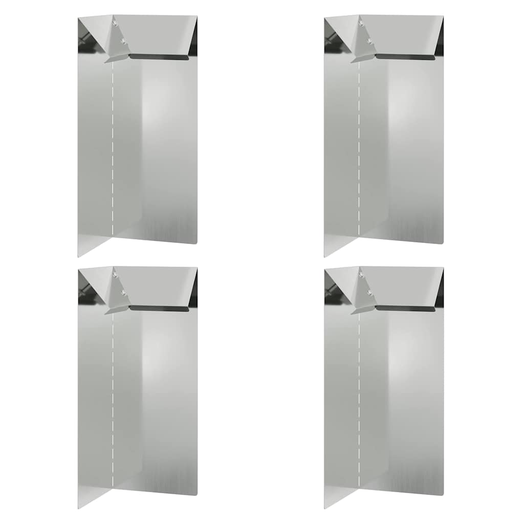 Vidaxl Schneckentor 4 Stück Silber 10 x 10 x 25 cm verzinkter Stahl