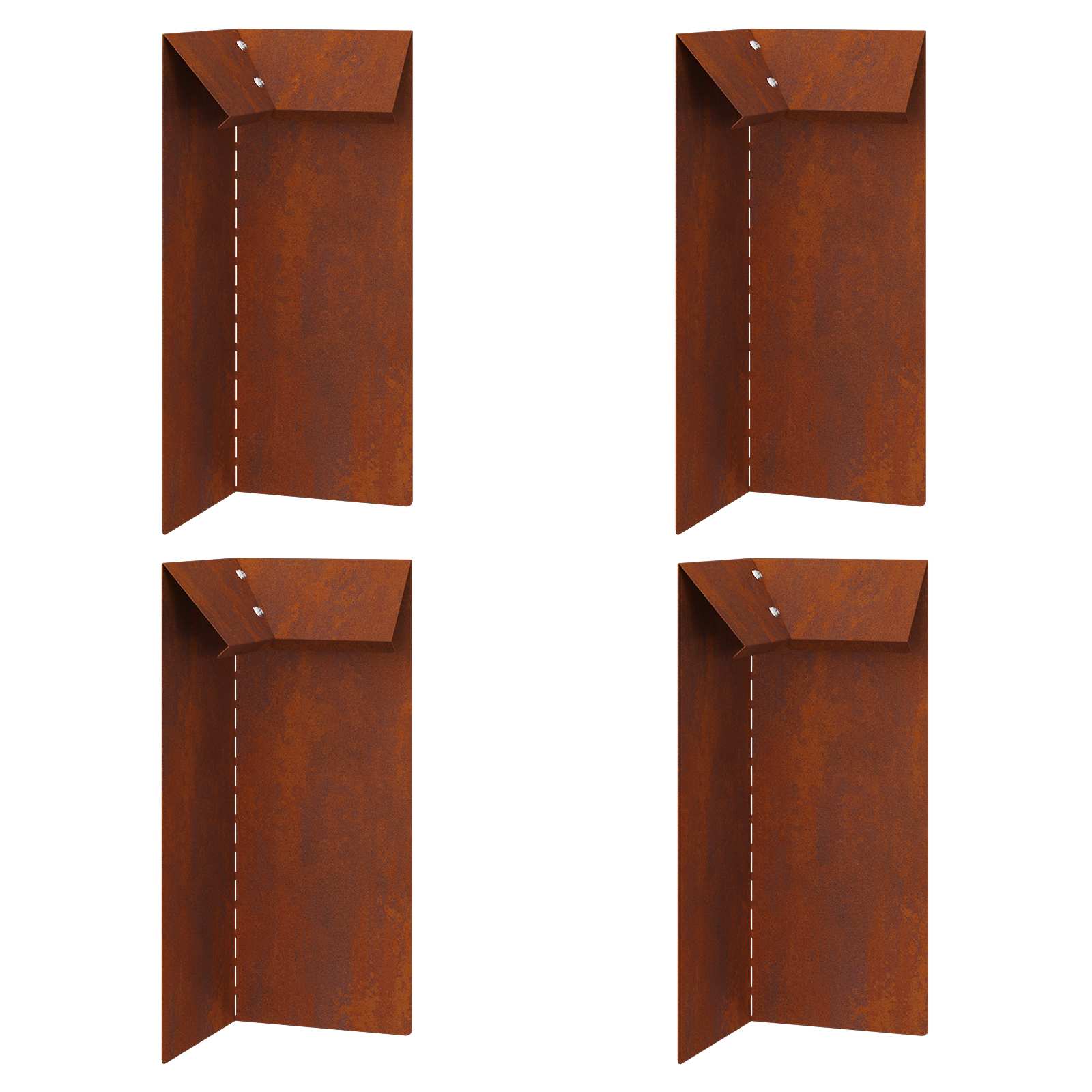 Vidaxl Schneckentor 4 Stück rostig 10 x 10 x 25 cm Cortenstahl