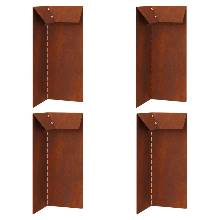 Vidaxl Schneckentor 4 Stück rostig 10 x 10 x 25 cm Cortenstahl