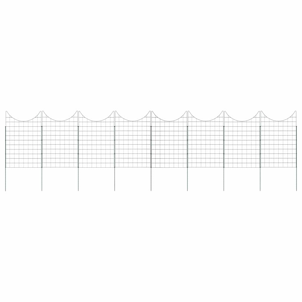Vidaxl Teichzaun-Set 8-teilig grün 50 x 80 cm Stahl