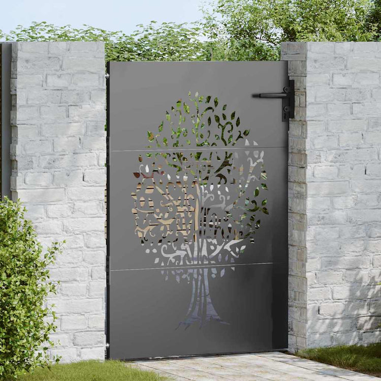 VidaXL Gartentor mit Schloss schwarz 85 x 125 cm pulverbeschichteter Stahl