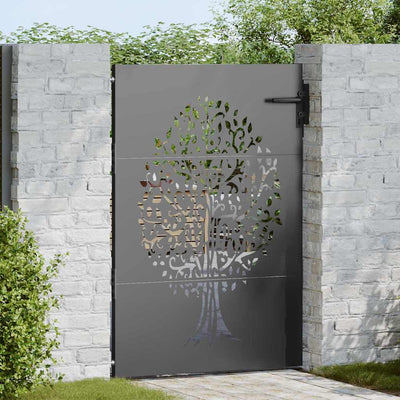 Vidaxxl Gartentor mit Schloss schwarz 85 x 150 cm pulverbeschichteter Stahl