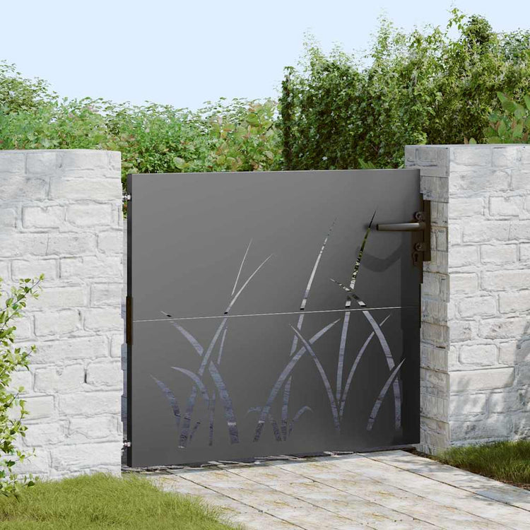 VidaXL Gartentor mit Schloss schwarz 85 x 100 cm pulverbeschichteter Stahl