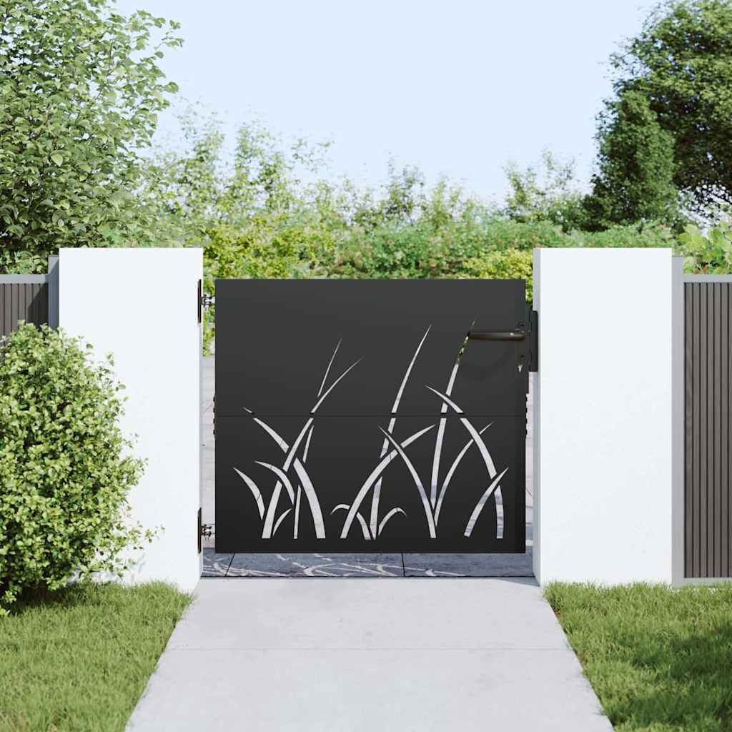 VidaXL Gartentor mit Schloss schwarz 85 x 100 cm pulverbeschichteter Stahl